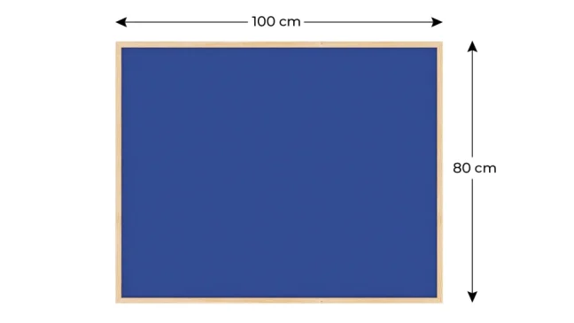 Textilní nástěnka 100x80 cm MODRÁ v dřevěném rámu