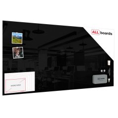 Skleněná magnetická tabule 120x60 cm ALLboards CLASSIC - ČERNÁ