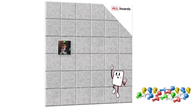 Filcové panely na stenu 60×60 cm sivé