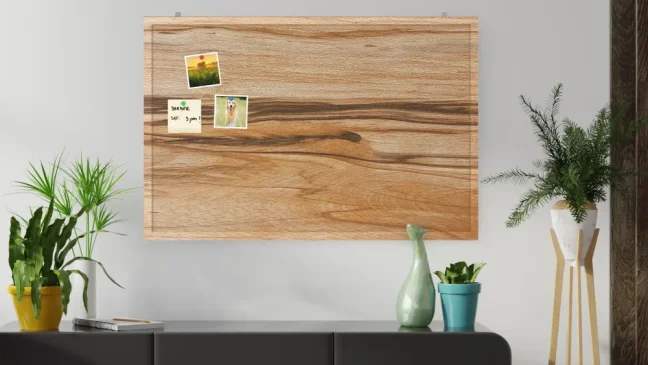 Potlačená korková tabuľa EXOTICKÉ DREVO 90x60 cm, drevený rám