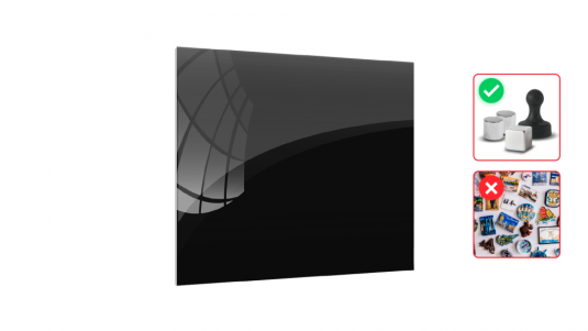 Allboards skleněná magnetická tabule - černá 35x35
