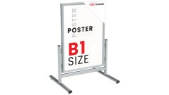 Oboustranný reklamní stojan A1 ve stříbrném hliníkovém rámu