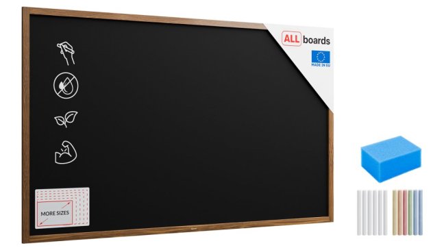 Allboards tabuľa čierna kriedová v drevenom ráme 200x120 cm