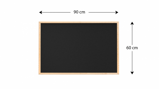 Čierna korková tabuľa v drevenom ráme 120x90 cm