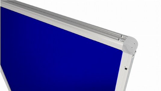 Textilná modrá vitrína v hliníkovom ráme - 90x60 cm