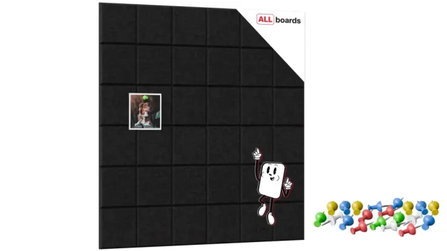 Filcový panel na stenu 30×30 cm čierny