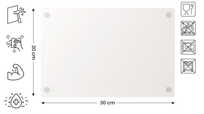 Skleněné krájecí prkénko TRANSPARENTNÍ 30 × 20 cm