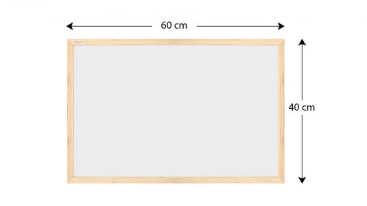 ALLboards korková tabule v dřevěném rámu 60x40 cm- BÍLÁ