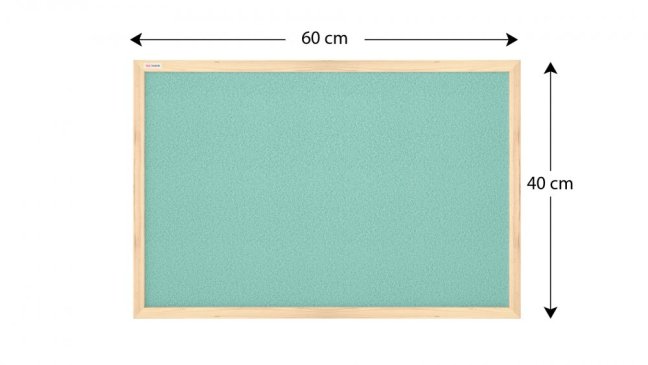 ALLboards korková tabule v dřevěném rámu 60x40 cm- MINT