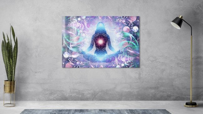 Skleněná magnetická tabule- dekorativní obraz JOGA ZEN LOTOS 90x60 cm