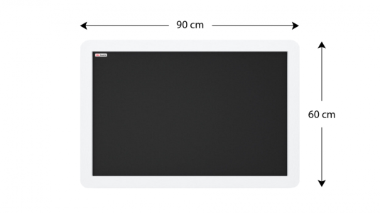 Čierna tabuľa v bielom ráme 90x60 cm
