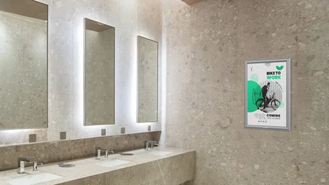 Plakátový rám A3 – Uzamykatelný stříbrný Klip rám - sada 10 kusů