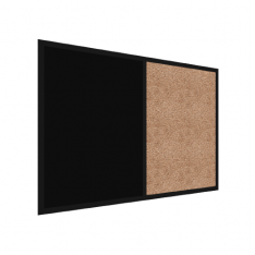 Tabule COMBI - korek a magnetická černá tabule 90x60 cm s černým lakovaným dřevěným rámem