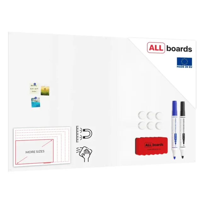 Magnetická tabuľa SLIMboard bezrámová zmazateľná za sucha 200x120 cm