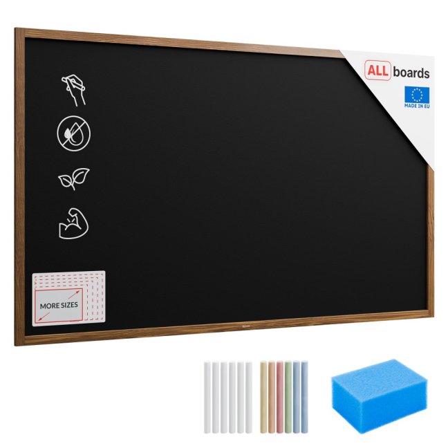 Allboards tabuľa čierna kriedová v drevenom ráme 200x120 cm