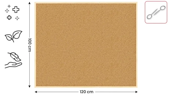 Korková nástěnka 120x100 ALLboards NATURAL