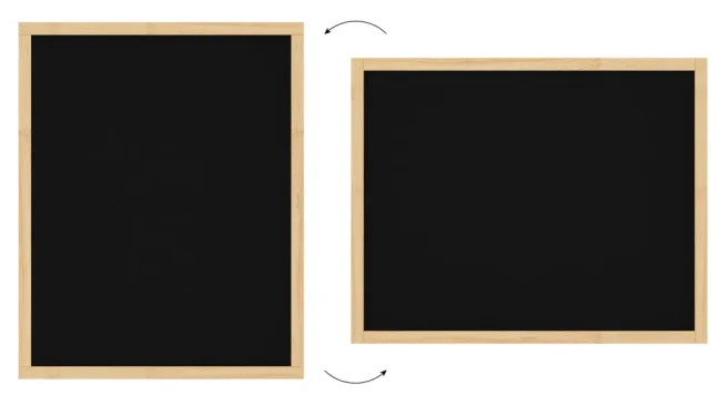 Černá křídová tabule 100×80 cm – přírodní dřevěný rám