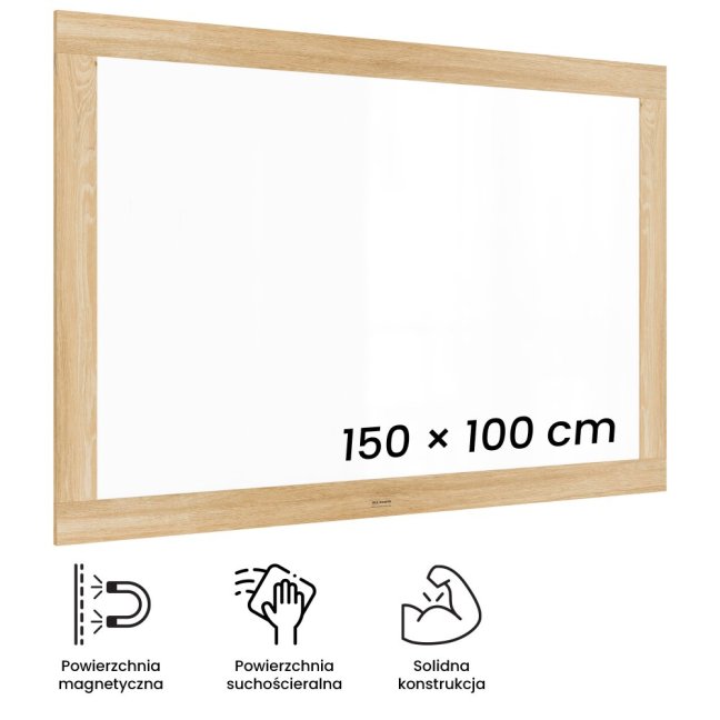 Magnetická tabule PREMIUM 150x100 cm v rámu v barvě dubu