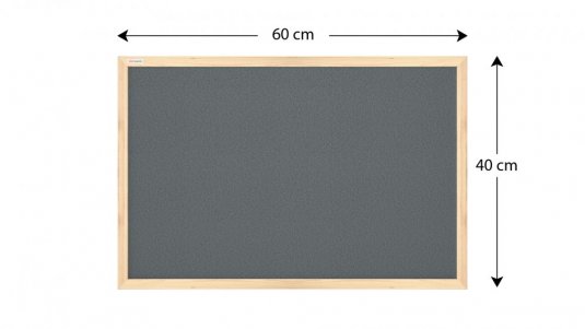 ALLboards korková tabule v dřevěném rámu 120x90 cm- ŠEDÁ