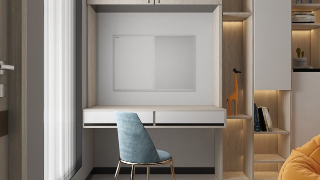 Tabuľa COMBI - biely korok a magnetická biela90x60cm s bielym lakovaným dreveným rámom