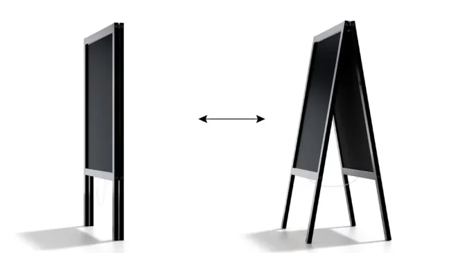 Allboards reklamné áčko s kriedovou tabuľou 100x50 cm - vodeodolné čierný rám