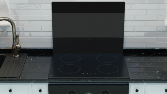 Skleněná kuchyňská deska ČERNÁ 60x52cm - krájecí, ochranná deska