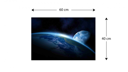 Skleněná magnetická tabule- dekorativní obraz VESMÍR ZEMĚ MĚSÍC NOC 60x40 cm