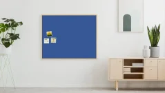 Textilná nástenka 100x80 cm MODRÁ v drevenom ráme