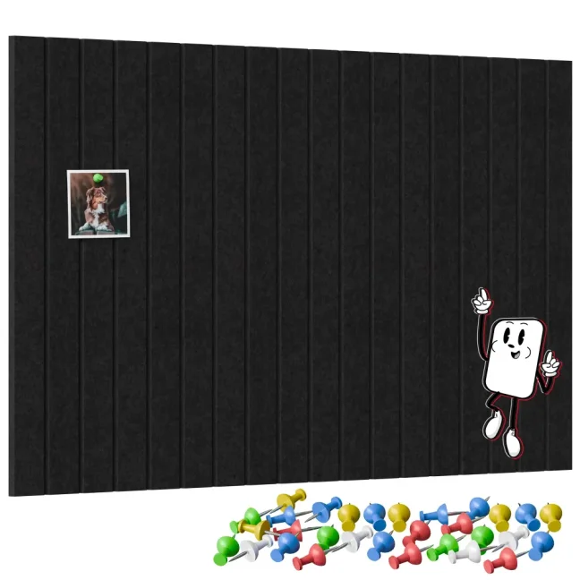 Filcové panely na zeď 90×60 cm černé