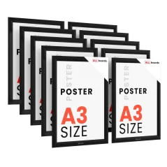 Plakátový rám A3 OWZ – černý, zacvakávací - sada 10 kusů