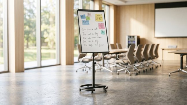Mobilní magnetický flipchart se stíratelným povrchem 100 × 70 cm černý