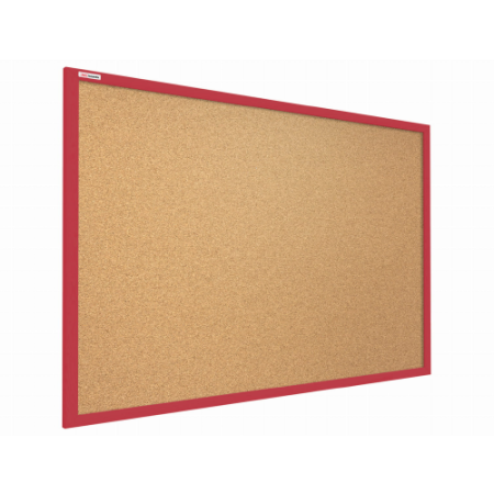 Korková nástěnka v barevném dřevěném rámu 90x60 cm – Červená