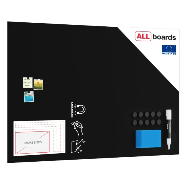 Bezrámová magnetická křídová tabule magnetický panel SLIMboard 180x120 cm + PŘÍSLUŠENSTVÍ ZDARMA