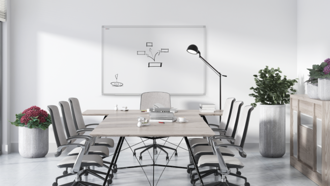 Magnetická tabuľa stierateľná za sucha biela (hliníkový rám) 120x80 cm