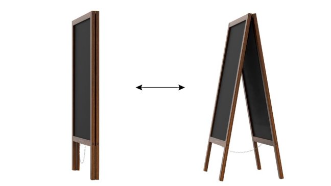 Magnetický křídový reklamní stojan voděodolný 100 × 49,5 cm KLASICKÁ HNĚDÁ