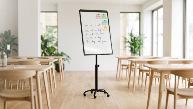 Mobilní magnetický flipchart se stíratelným povrchem na kolečkách 100 × 70 cm černý