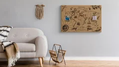 Korková tabuľa MAPA SVETA 2, bezrámová 90x60 cm