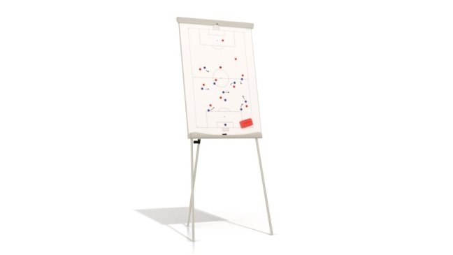 Taktická tabule flipchart FOTBAL 100x70 cm – magnetická bílá tréninková tabule