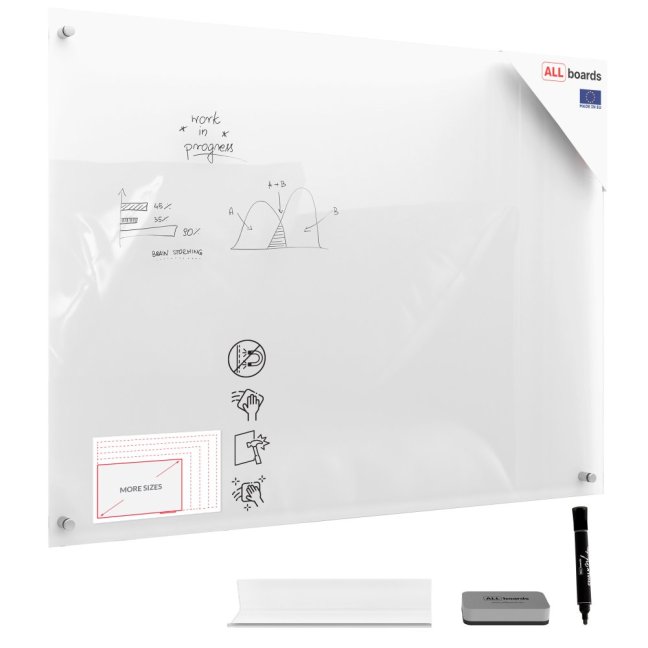 Skleněná nemagnetická tabule TRANSPARENTNÍ 120×90 cm