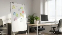 Flipchart sucho-stíratelný magnetický 90×60 cm – stříbrný