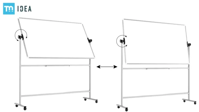 Mobilní tabule TM Idea, oboustranná, otočná, za sucha stíratelná, magnetická, 200x100 cm – řada FLEX