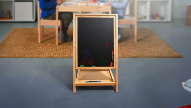 Allboards,Drevená, otočná kriedová tabuľa na kreslenie pre deti, magnetická, výška 79 cm