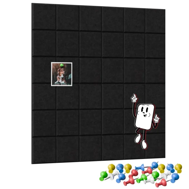 Filcový panel na stenu 30×30 cm čierny