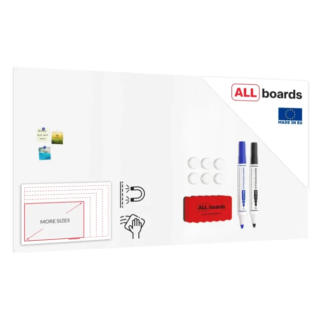 Magnetická tabuľa SLIMboard bezrámová zmazateľná za sucha 240x120 cm