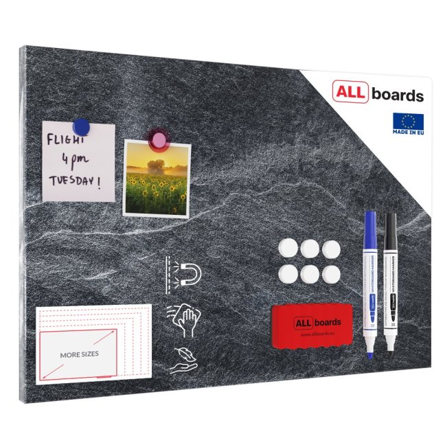 Magnetická tabule METALboards tmavý kámen 60x40 cm