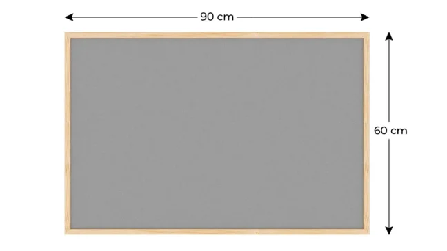 Textilní nástěnka 90x60 cm ŠEDÁ v dřevěném rámu