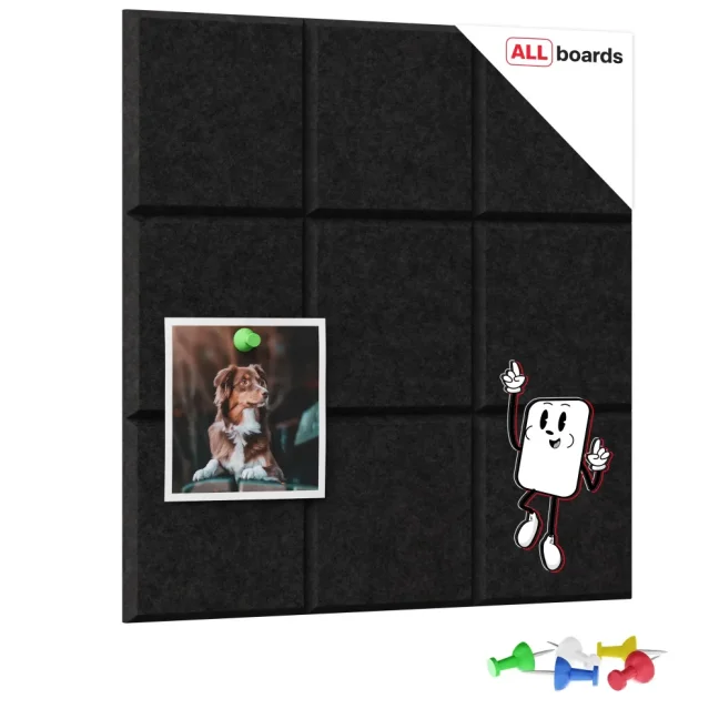 Filcový panel na stenu 30×30 cm čierny