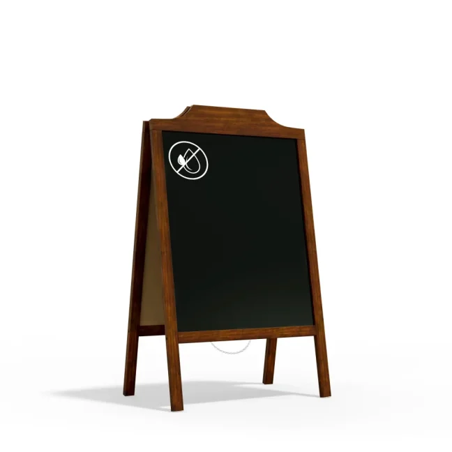 Allboards reklamné áčko s kriedovou tabuľou 100x50 cm - ozdobný horný rám