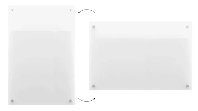 Sklenená nemagnetická tabuľa TRANSPARENTNÁ 90x60 cm