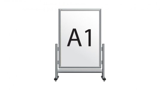 Obojstranný reklamný stojan A1 v striebornom hliníkovo rame